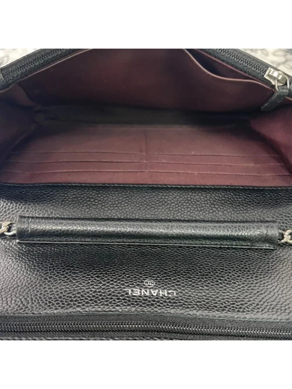 Chanel Chain Wallet Quilted Caviar Leather Shoulder Bag
